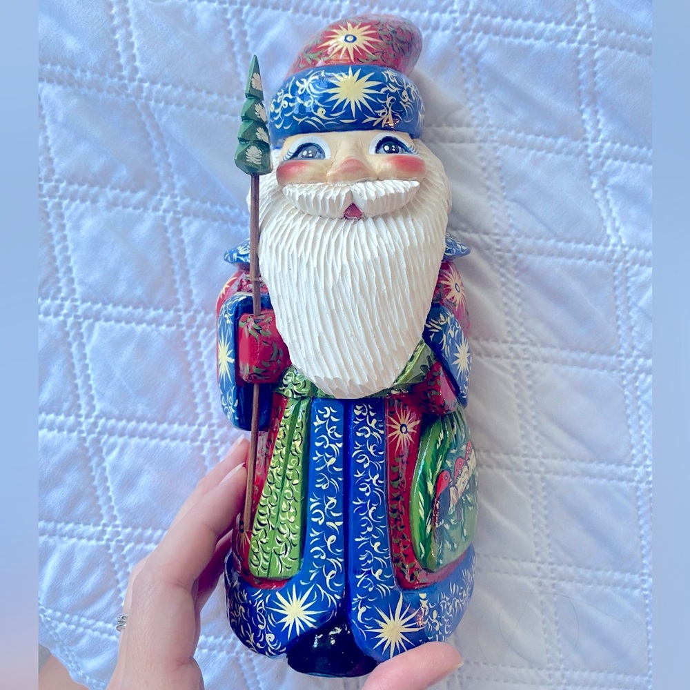 Hand Painted Vintage Russian Santa